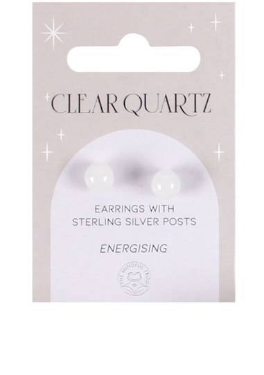 Sterling Silver Quartz Crystal Ear Studs